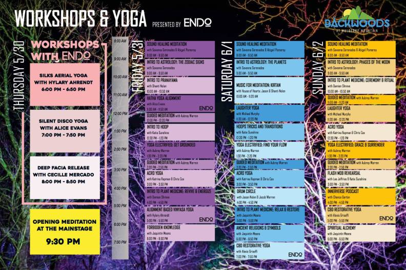 Workshop schedule 2019